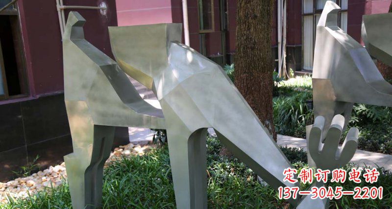 烟台精美的不锈钢梅花鹿雕塑
