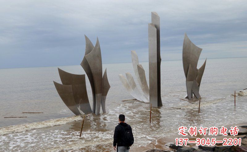 烟台不锈钢船帆海边景观雕塑