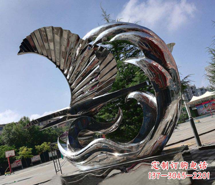 烟台不锈钢帆船雕塑象征海上生活的艺术精品