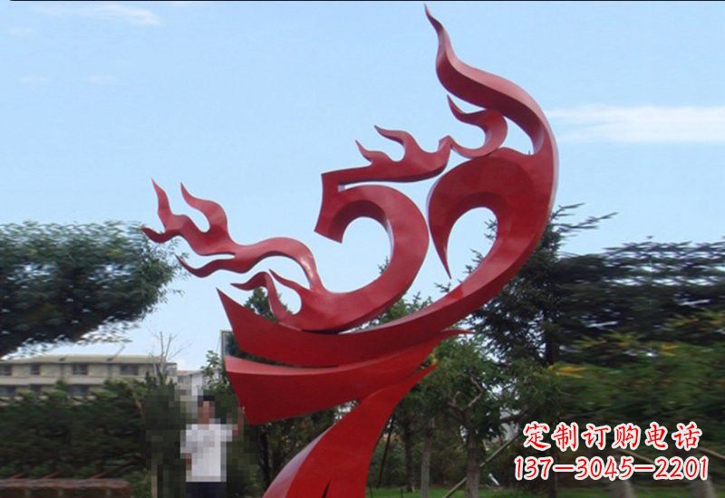 烟台不锈钢抽象凤凰涅槃景观雕塑