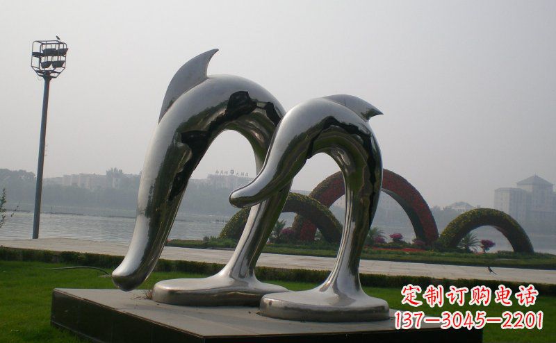 烟台精美不锈钢海豚雕塑