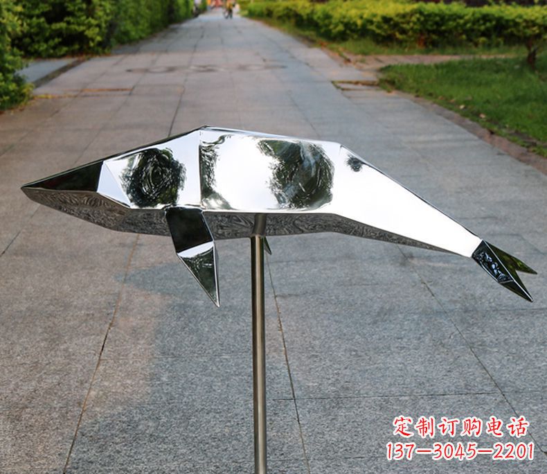 烟台不锈钢抽象海豚雕塑112