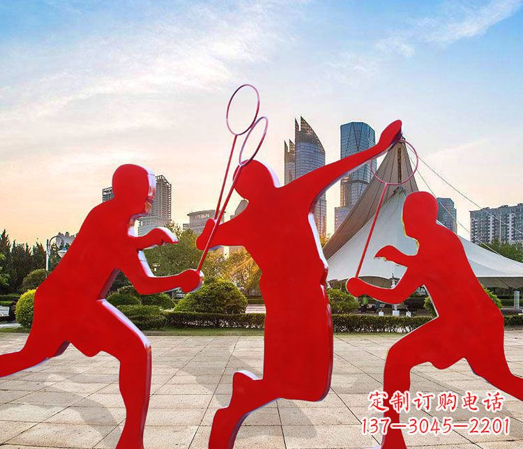 烟台羽毛球雕塑以不锈钢为原料的精美艺术品