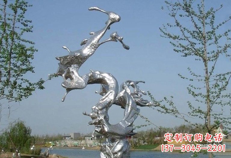 烟台不锈钢蛟龙出海雕塑
