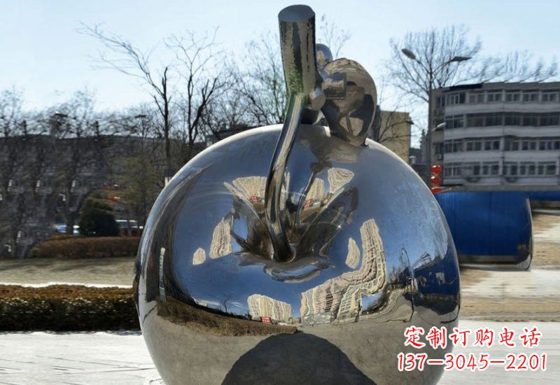 烟台精致的不锈钢苹果雕塑
