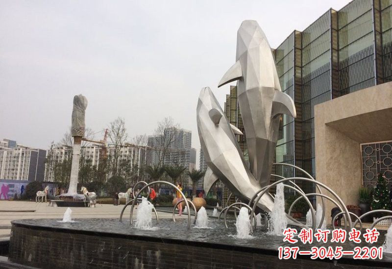 烟台海豚雕塑——从不锈钢抽象块面到精美的艺术品