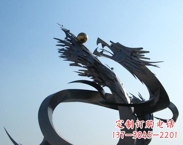 烟台不锈钢抽象龙戏珠