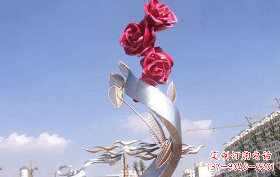 烟台精美不锈钢玫瑰雕塑
