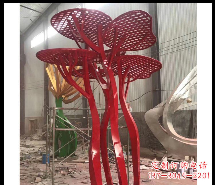 烟台不锈钢蘑菇景观雕塑