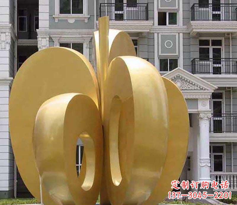 烟台不锈钢抽象苹果雕塑
