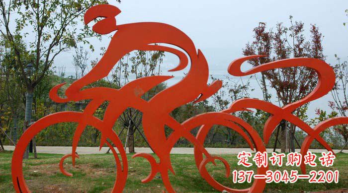 烟台不锈钢自行车雕塑捕捉运动精神