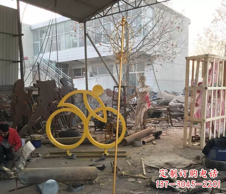 烟台不锈钢自行车雕塑——象征着健康、积极的生活方式