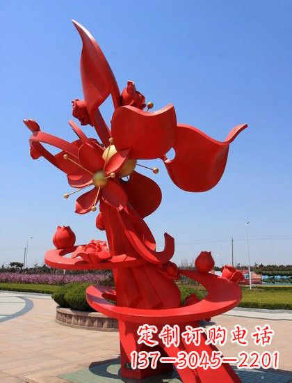 烟台不锈钢石榴花雕塑艺术与美学的完美结合