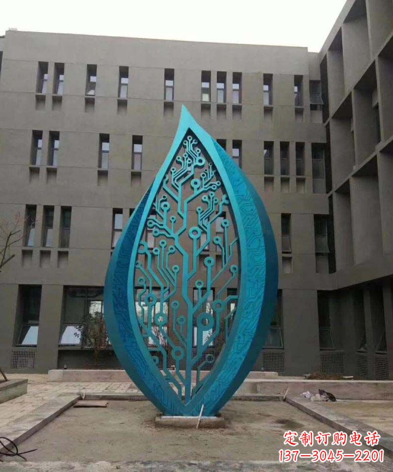 烟台不锈钢树叶雕塑精美的艺术品
