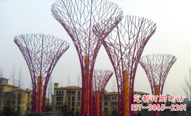 烟台不锈钢抽象树枝城市景观雕塑