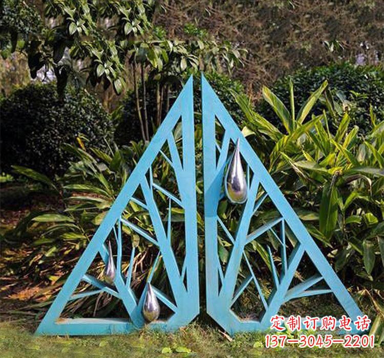 烟台不锈钢抽象树枝和水滴雕塑