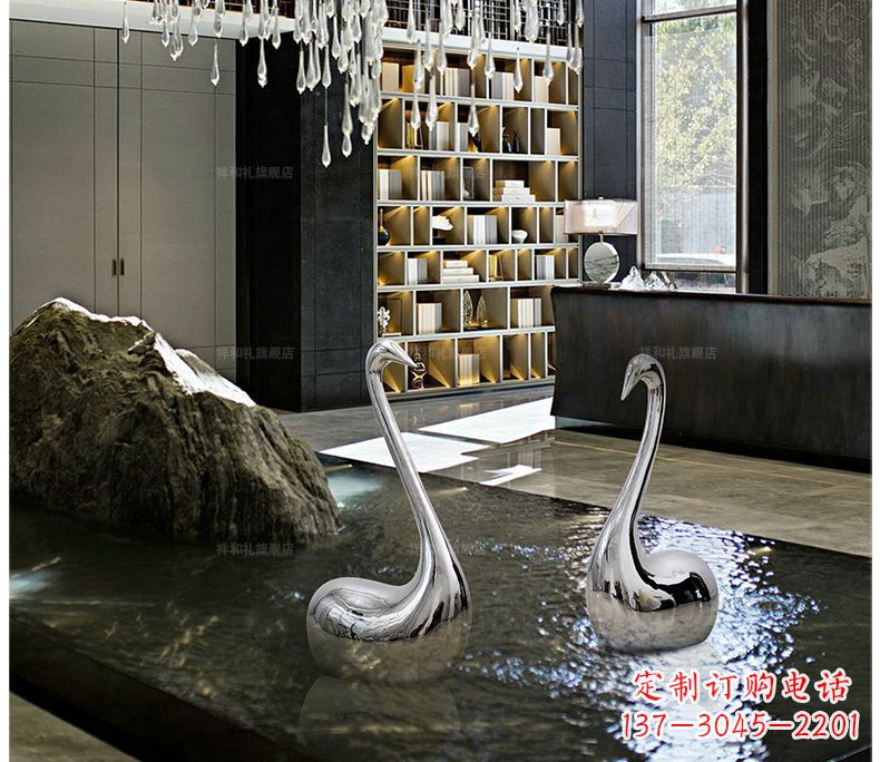 烟台精致的不锈钢天鹅雕塑
