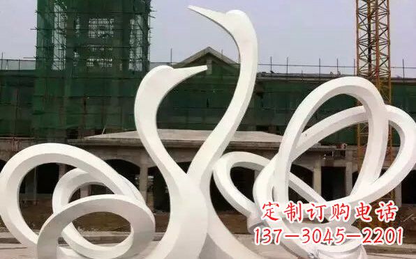 烟台不锈钢天鹅雕塑美丽而优雅
