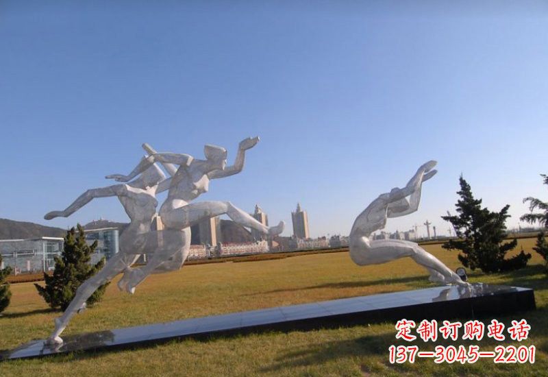 烟台不锈钢抽象跳远的运动员雕塑