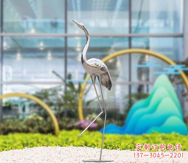 烟台不锈钢仙鹤雕塑传承中国古典文化