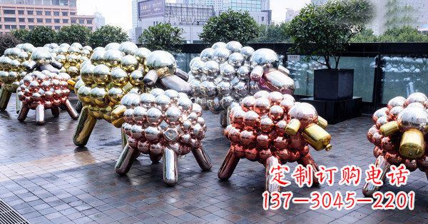 烟台不锈钢动物雕塑——小羊肖恩动物广场