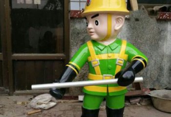 烟台玻璃钢消防员雕塑——让爱与勇气永恒