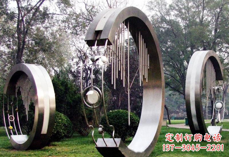 烟台不锈钢抽象圆环聆听雕塑