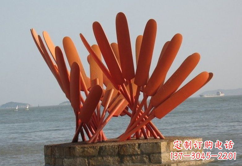 烟台不锈钢船桨雕塑经典的海洋景观