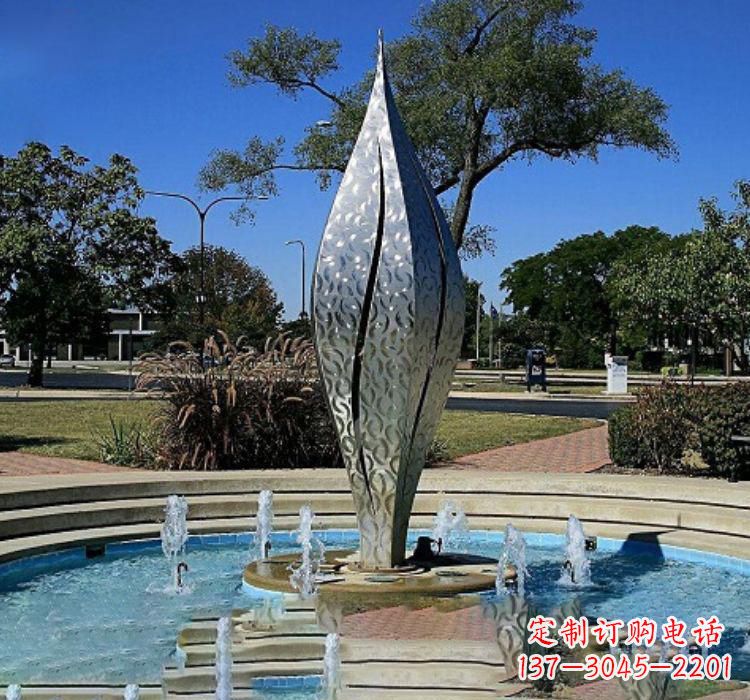烟台不锈钢创意浪花喷泉雕塑