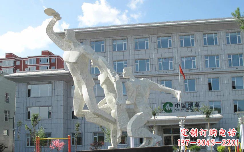 烟台不锈钢打乒乓球人物雕塑