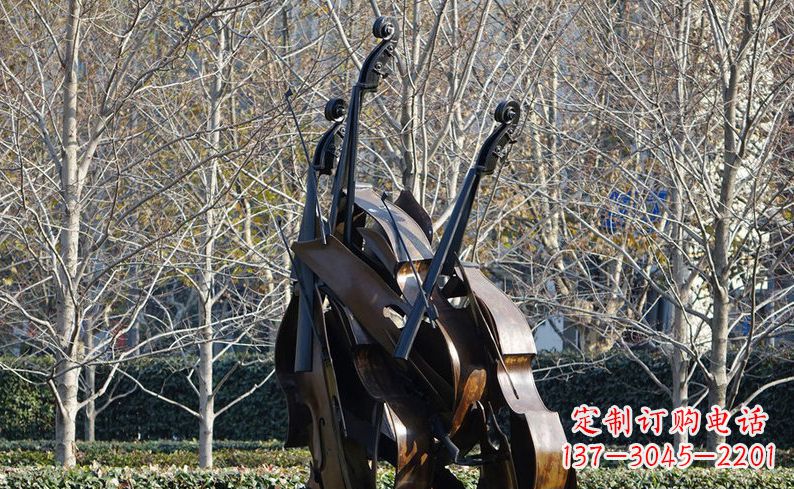 烟台不锈钢大提琴乐器雕塑