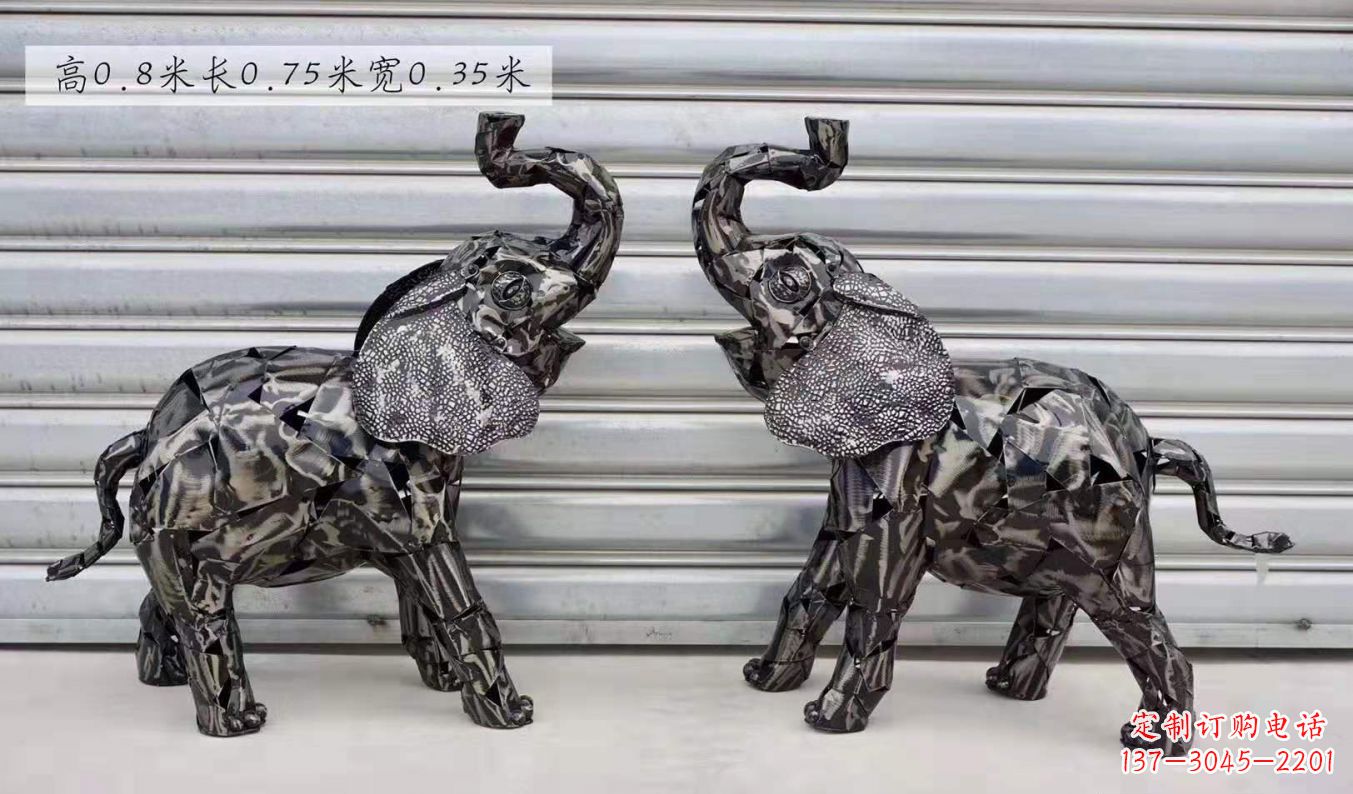 烟台不锈钢大象雕塑精美的摆件装饰