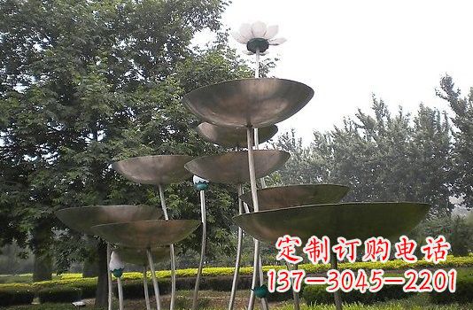 烟台不锈钢大型荷叶雕塑