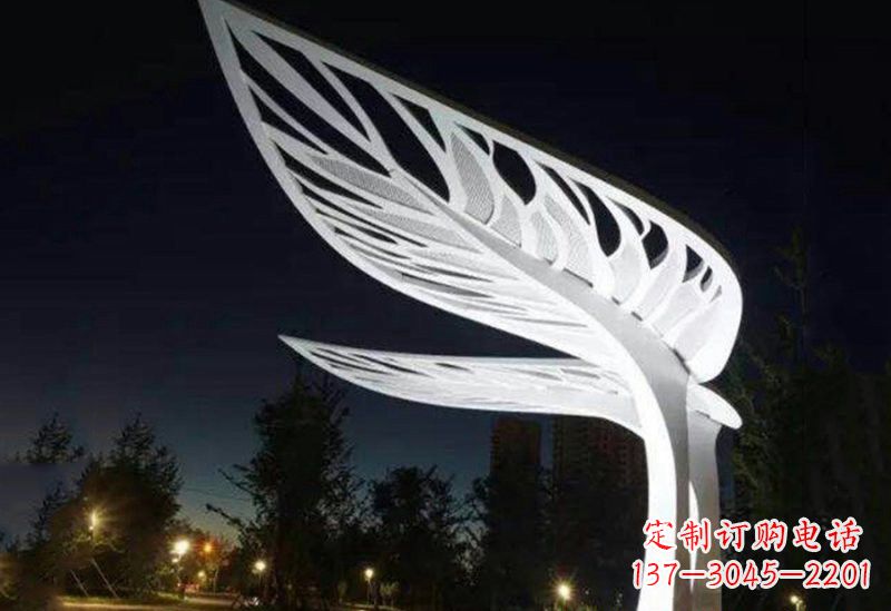 烟台不锈钢大型树叶雕塑