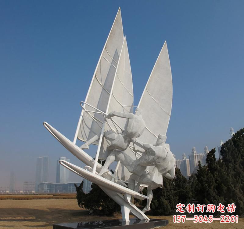 烟台不锈钢大型帆船雕塑海洋精神的象征