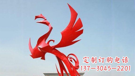 烟台不锈钢大型飞翔的凤凰雕塑