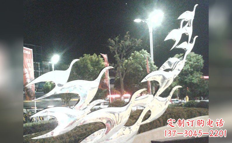 烟台不锈钢大雁雕塑——灿烂的翱翔