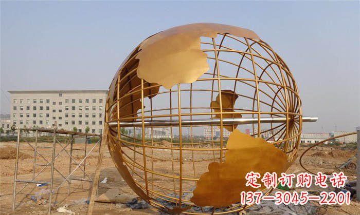 烟台不锈钢地球公园景观雕塑