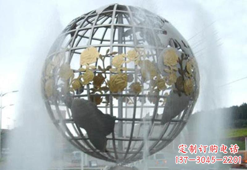 烟台不锈钢地球仪雕塑象征着地球家园