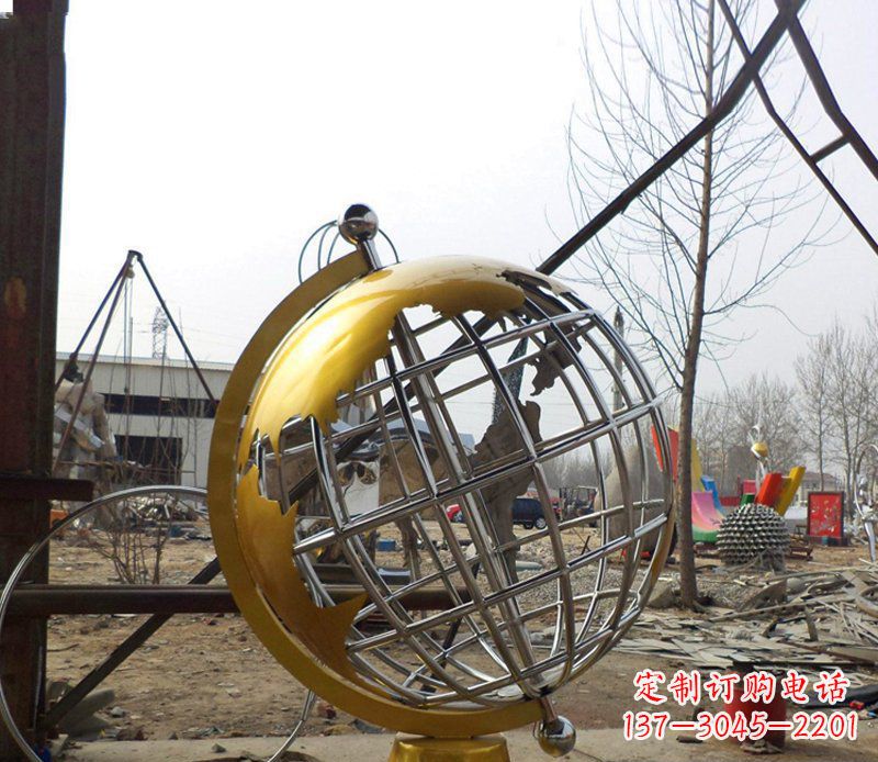 烟台不锈钢地球仪雕塑象征着美好未来