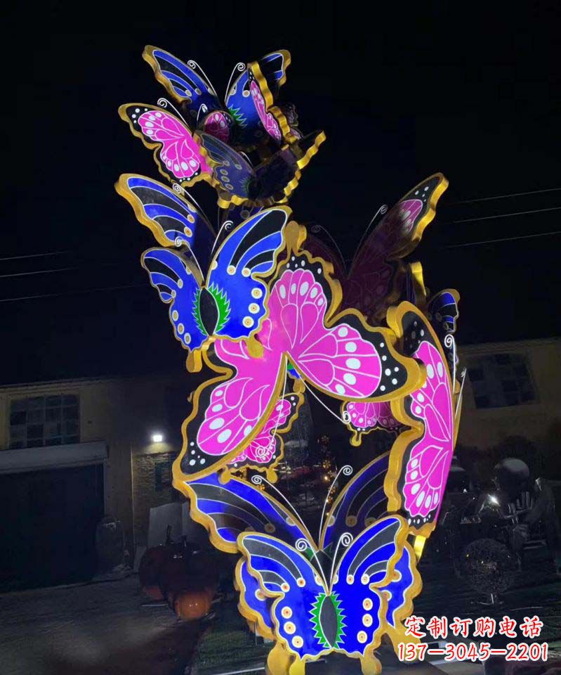 烟台不锈钢蝴蝶雕塑彩绘魅力无限