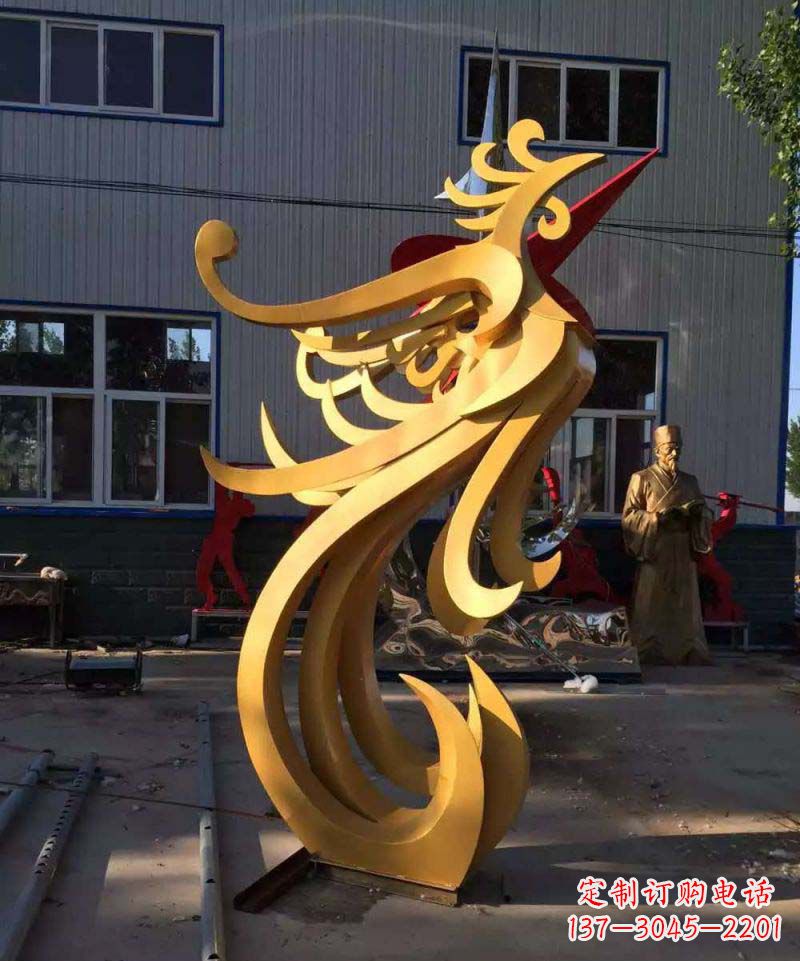 烟台不锈钢雕刻凤凰雕塑传承精美工艺