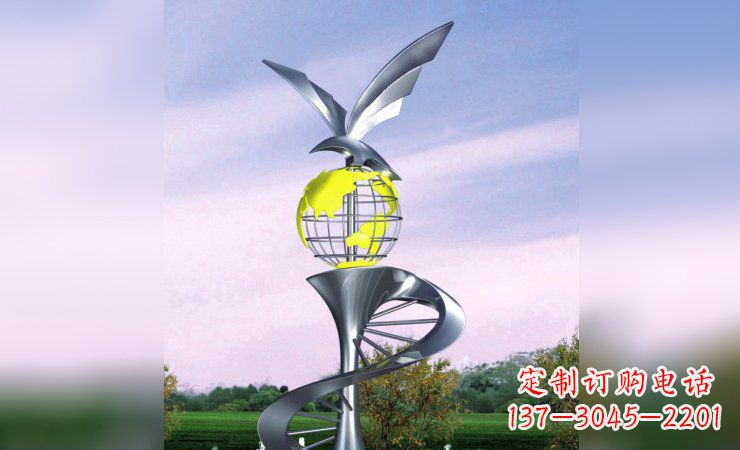 烟台雄鹰展翅,不锈钢雕塑飞翔