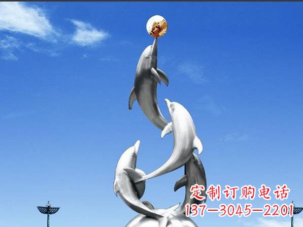 烟台不锈钢海豚雕塑精致美观的艺术品