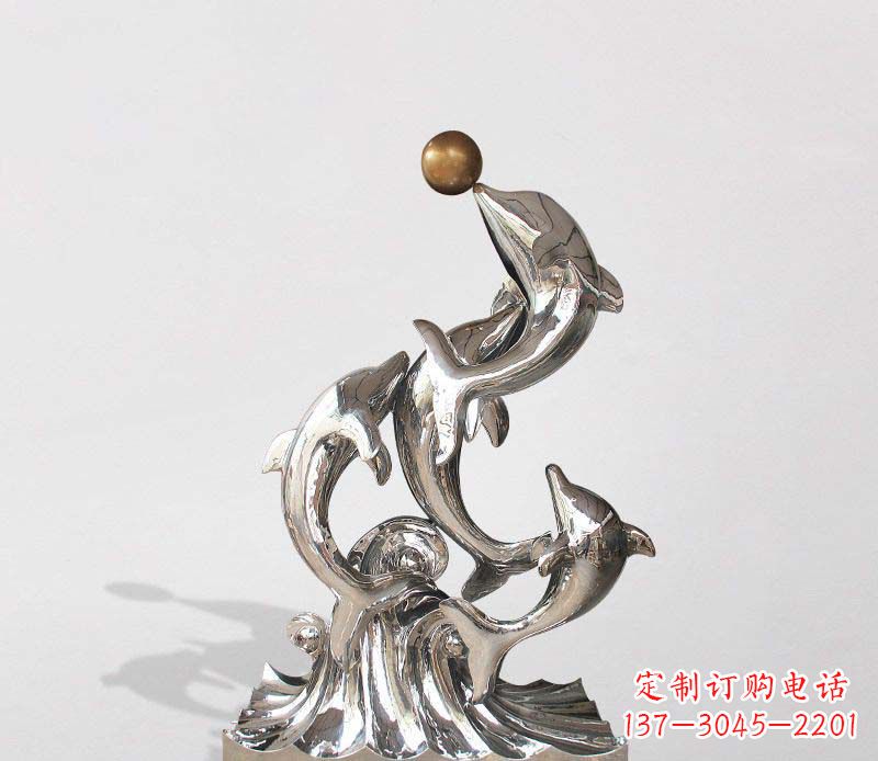 烟台不锈钢海豚雕塑精美的艺术杰作