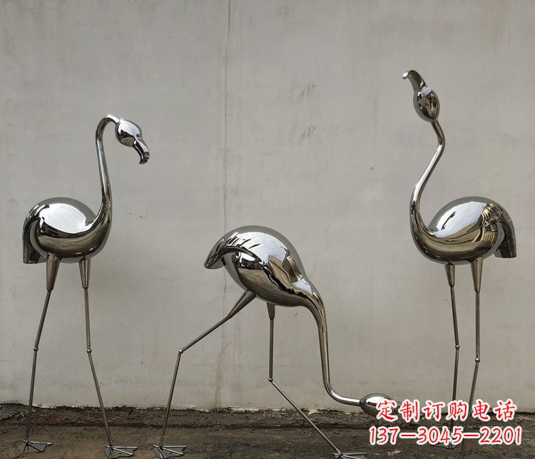 烟台不锈钢锻造的火烈鸟雕塑