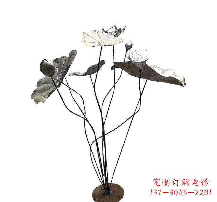 烟台不锈钢锻造莲花雕塑精美外形,长久耐用