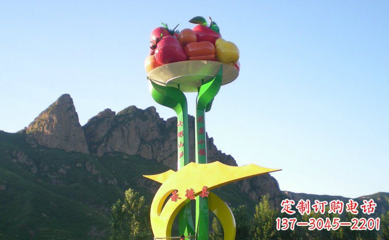 烟台不锈钢制作的苹果雕塑