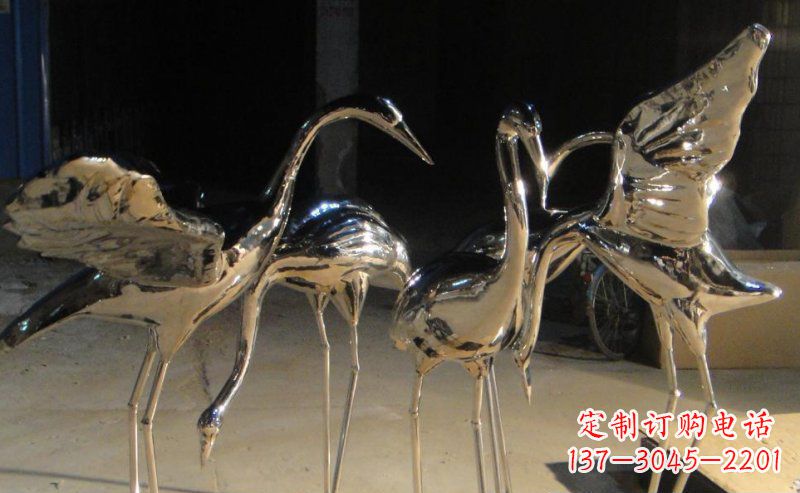 烟台仙鹤雕塑不锈钢锻造的精美艺术