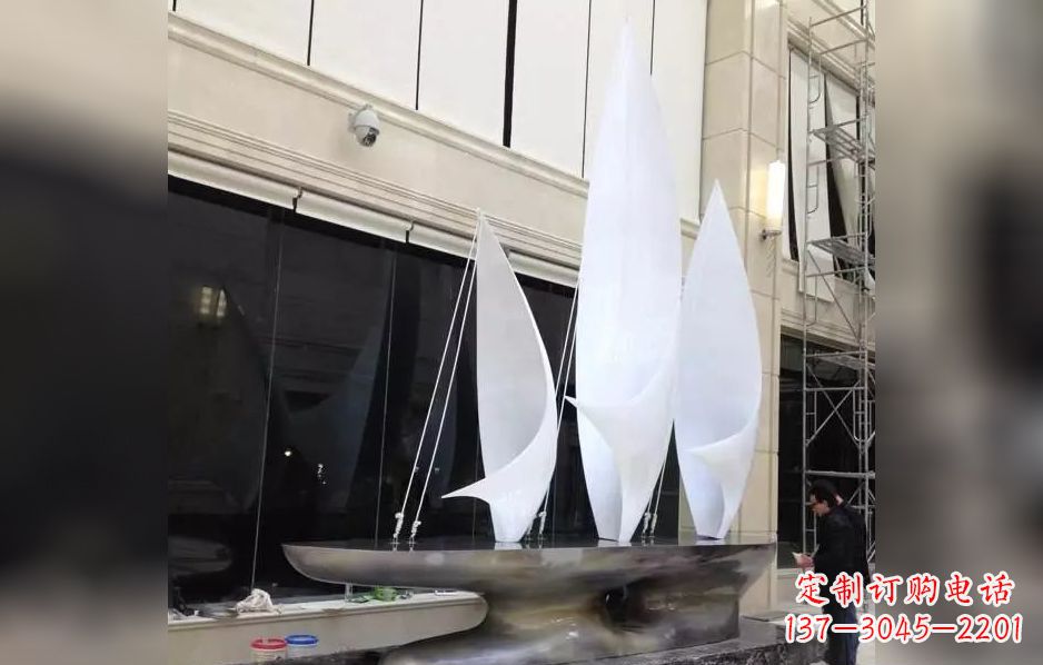 烟台不锈钢帆船海洋迷人的雕塑